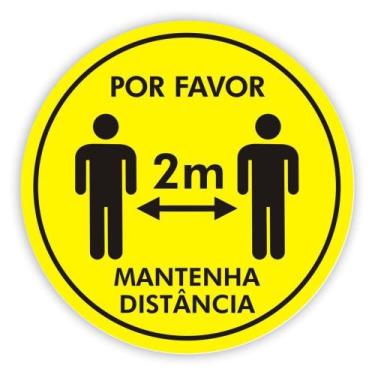 Imagem de Adesivo Piso Mantenha Distância - Amarelo 2 - Micro Oficina