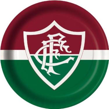 Imagem de Prato de Papel Bolo Festa Fluminense Futebol 8 Uni Festcolor - Inspire