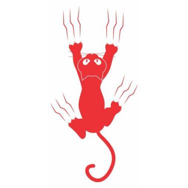 Imagem de Adesivo Gato Arranhando - Leo Publicidade, Vermelho