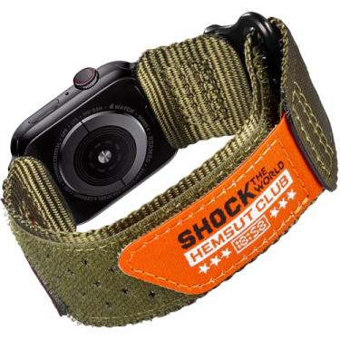 Imagem de Pulseira de relógio compatível com Apple Watch, pulseira esportiva de nylon super resistente com design de gancho para iWatch 42/44/45/38/40/41/49 mm, pulseira de substituição militar para Ultra1/2