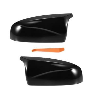 Imagem de X AUTOHAUX Par de tampa do espelho do lado do passageiro do motorista do carro de substituição preto brilhante para BMW X5 X6 E70 E71 2008-2013 Capas de proteção de espelho Acabamento de decoração