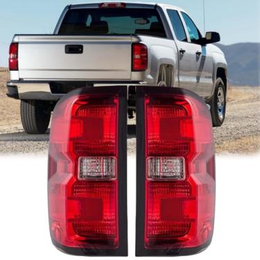 Imagem de WEISIGAO Luzes traseiras compatíveis com Chevy Silverado 1500 2500 3500 2014-2019, GMC Sierra 2500 3500 2015-2019, lâmpadas traseiras sem lâmpadas, (par vermelho OE)