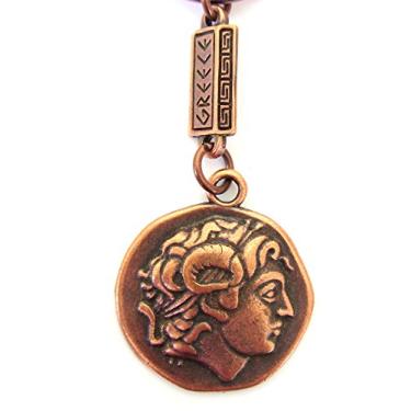 Imagem de Chaveiro escudo macedônio com Alexandre o Grande e Sol Vergina - Cor cobre, Bronze, M