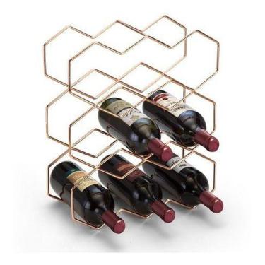 Imagem de Suporte Para Vinhos - Rose Gold - Metal -  9 Garrafas - Arthi