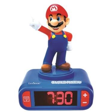 Imagem de LEXiBOOK, Super Mario, Mario Nightlight Alarm Clock, Sounds and Melodies, LCD Backlit Screen, Luminous, Snooze, Red/Blue, RL800NI