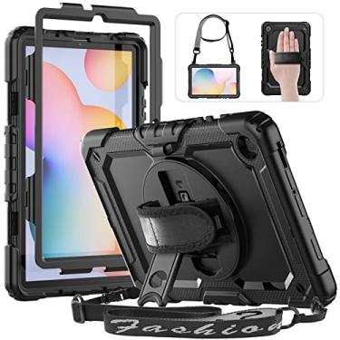 Imagem de HXCASEAC Capa para Samsung Galaxy Tab S6 Lite de 10,4 polegadas, protetora com protetor de tela/alça de mão/suporte para caneta S, capa para tablet S6 Lite à prova de choque 2024/2022/2020 SM-P610