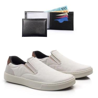 Imagem de Sapatenis Slip on Masculino Com Carteira Leve Confortável Moderno Dia 
