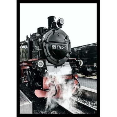 Imagem de Quadro Decorativo Trem Locomotiva Máquinas Paisagem Salas Quartos Escr