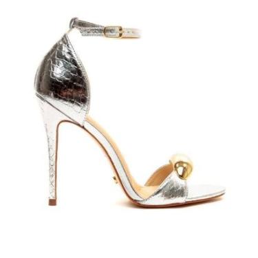 Imagem de Sandália Feminina Cecconello Salto Alto Prata - 2492001-Feminino