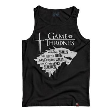 Imagem de Camiseta Regata Game Of Thrones Stark Camisa Geek Got Nerd - king of G