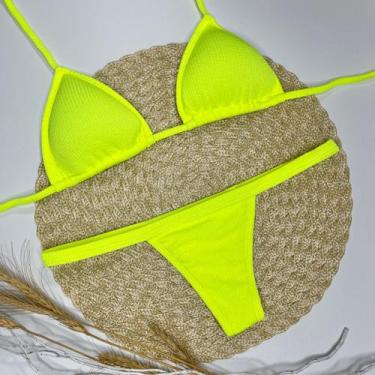 Imagem de Conjunto Havana Top Cortininha + Calcinha Fita - Veluie, Amarelo neon 