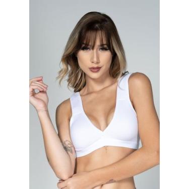 Imagem de Soutien Vekyo Lingerie Conforto Sem Bojo Alça de Espuma, Mulher, Branc