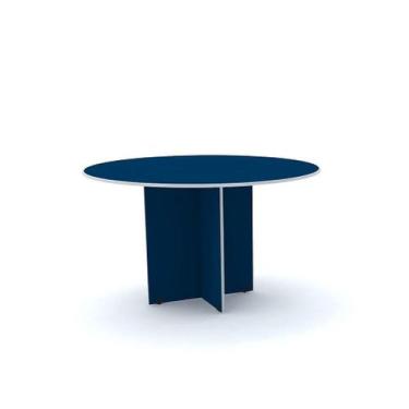 Imagem de Mesa Reunião Redonda Maxxi Pandin 1,10 M Azul e Cinza