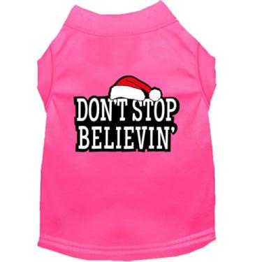 Imagem de Mirage Pet Products Camisetas estampadas de 50 cm Don't Stop Believin' para animais de estimação, 3GG, rosa brilhante