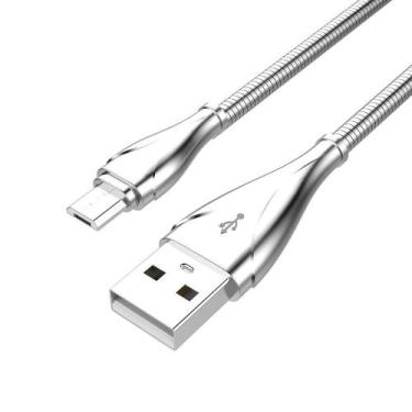 Imagem de Cabo C3Tech Usb X Micro Usb V8, 1M, 2.4A, Cinza - Cb-M190Gy