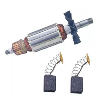 Imagem de Induzido + Carvão Para Plaina Makita Mt-190/ Mkp-080 220v - Bolte