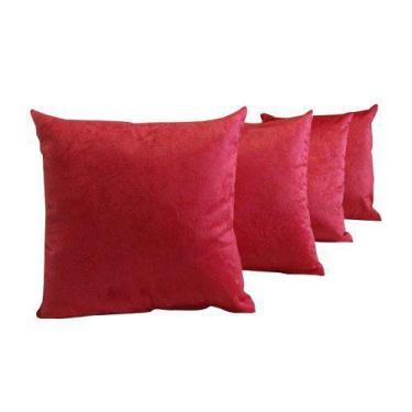 Imagem de Kit 4 Almofadas Silicone Decorativas Tecido Sued Lisas 45x45 Com Zíper