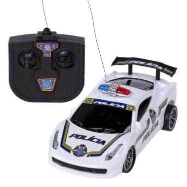 Imagem de Brinquedo Carro Controle Remoto Policia Branco - MOHNISH