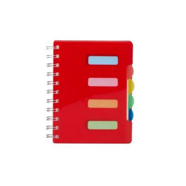 Imagem de Caderno Pequeno Com Divisórias Espiral Anotações Pauta Vermelho - Serv