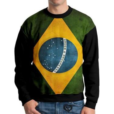 Imagem de Moletom Brasil Adulto Bandeira UNISSEX blusa casaco - Alemark, P