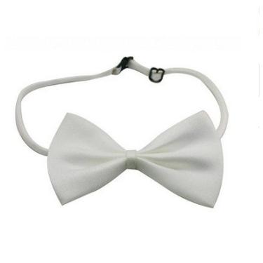 Imagem de Gravata de cachorro ajustável selecionada da EOM com laço para cachorro e filhote de estimação gravata de cachorro listrada gravata borboleta para cães gatos filhote gravata de cachorro gravata – Perfeita para gravata de casamento acessórios de festa (linda gravata borboleta – branca)