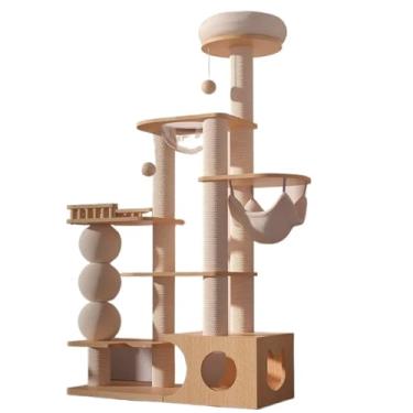 Imagem de Conjunto de escalada de árvore de gato grande de luxo com escadas de cama de brinquedo para arranhador de gato de torre, acessórios de gato produtos para animais de estimação
