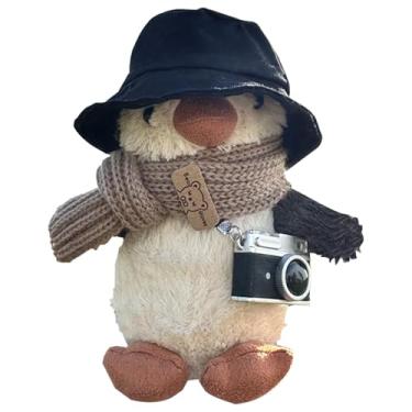 Imagem de Bicho de pelúcia de pinguim, pelúcia de pinguim de pelúcia | Travesseiro de pelúcia fofo de 6,3 polegadas com chapéu,Animal de pelúcia de inverno macio e fofinho de pinguim, animais marinhos para cria