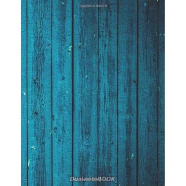 Imagem de Dual noteBOOK: dotted and lined journal with alternating pages | sketchbook for jotting down notes, drawing, sketching, doodling, illustration, ... Ruled + 60 dotted) | Blue wooden print cover
