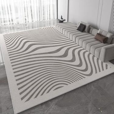 Imagem de Tapete cinza claro, luxuoso, com listras geométricas, para sala de estar, tapetes decorativos de tamanho grande, confortáveis, fáceis de limpar, para quarto, AX011, D, 80x160 cm