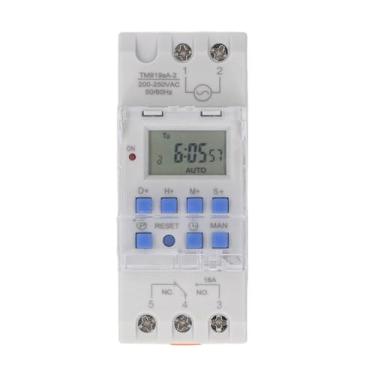 Imagem de Interruptor de Temporizador Digital Programável de 7 Dias 16 Configurações Liga/Desliga Contagem Regressiva de 24 Horas Tela LCD Trilho DIN Economia de Energia para Iluminação