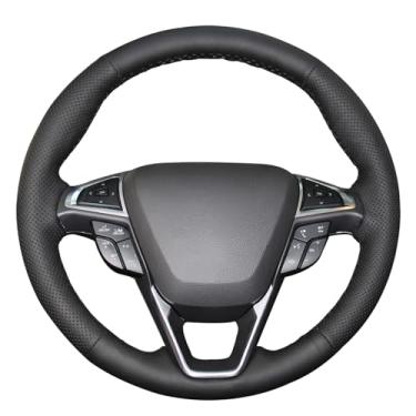 Imagem de MEWANT Capa de volante personalizada à mão para Ford Edge 2015-2024 / Fusion 2013-2020 Acessórios de volante para Ford