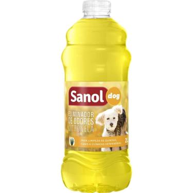 Imagem de Desinfetante de Ambientes e Eliminador de Odores para Ambiente com Cachorros e Gatos Citronela Sanol 2 Litros
