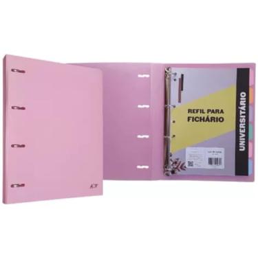 Imagem de Caderno Fichário Argolado Pastel PP C/Bloco + 6 Divisórias Rosa