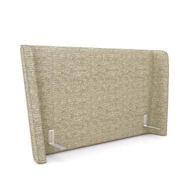 Imagem de Cabeceira Design Para Cama Queen Torres Pés Em Madeira Linho Bege G91 - Gran Belo