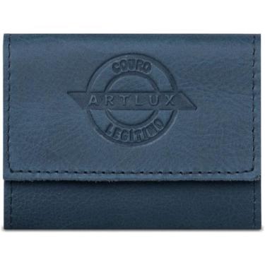 Imagem de Mini Carteira de Couro Artlux 567, Azul aço