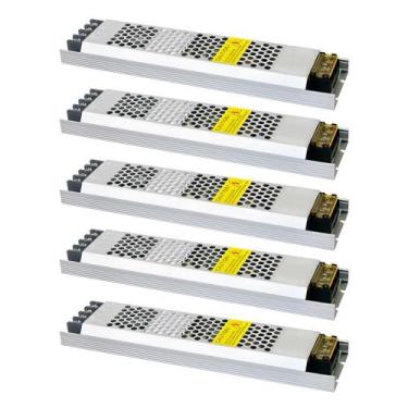 Imagem de Kit 5 Drivers Slim 10A 12V Até 120W Entrada Bivolt Ip20 Gaya