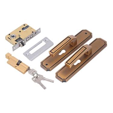 Imagem de Conjunto de Fechadura de Maçaneta de Porta, Conjunto de Fechadura de Maçaneta de Porta Externa Frontal Em Liga de Alumínio, Fechadura de Maçaneta de Porta Doméstica Silenciosa