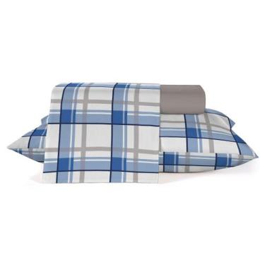 Imagem de Jogo de Cama King Tartan Diamante 4 Peças 100% Algodão Teka