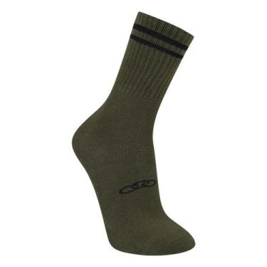 Imagem de Meia Olympikus Cano Longo Confy Masculina, Verde claro, Preto, 39/44