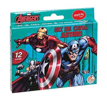 Imagem de Giz de Cera Jumbo Avengers, Molin, 22247 - Cx. c/ 12 cores