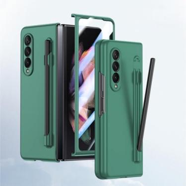 Imagem de HOULEE Capa para Samsung Galaxy Z Fold 4 com S Pen e protetor de tela Z Fold 4 compatível com a pele, com suporte para caneta S, capa protetora completa para carregamento sem fio para Galaxy Z Fold 4