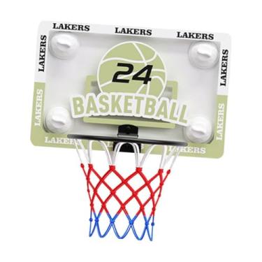 Imagem de YIJU Cesta de basquete Acessórios de parede Fácil de instalar Jogos de tabuleiro Brinquedos Ventosa para dormitório Interior Exterior Quintal, Pequeno