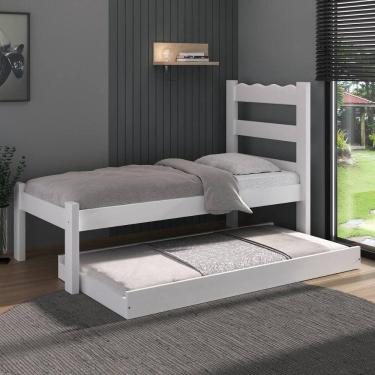 Imagem de Bicama De Madeira Maciça Com Colchão Incluso Multimóveis Cr35258 Branco