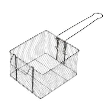 Imagem de ＫＬＫＣＭＳ Fritar a cesta de aço inoxidável pendurado Fries French Solder Servando Basket Food Filder for Restaurant Barbecue Kitchen Home, L