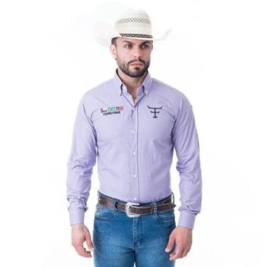 Imagem de CAMISA COMPETIÇÃO MASCULINA MANGA LONGA TEXAS FARM - CP007 - LILAS-Masculino