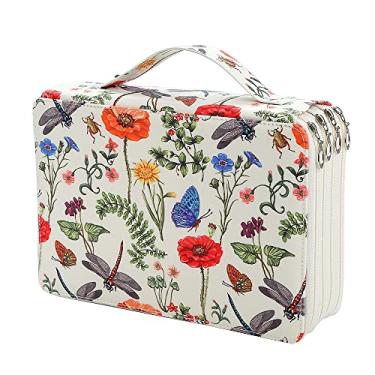 Imagem de Lbxgap Estojo organizador portátil colorido com 200 compartimentos com estampa para lápis de aquarela Prismacolor, lápis de cor Crayola, lápis Marco