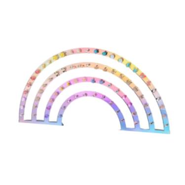 Imagem de UxicRuya Brincos exibem pisos de orelhas do suporte para o suporte versátil decorativo de arco -íris rastreio de brechas de brechas para joalheria