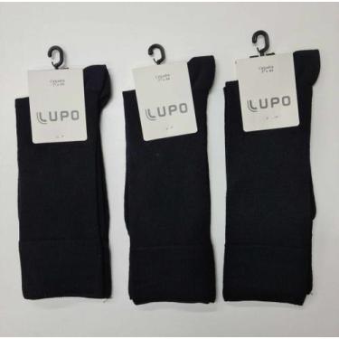 Imagem de Kit 3 Meias Social Modal Masculina Lupo 1795 Tamanho 39 a 43. Cor:Pret