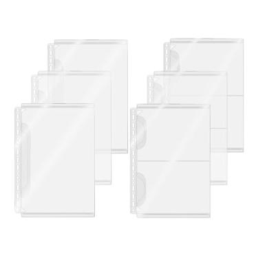 Imagem de Mogoostry Protetores de lençol B5 com 17 furos para fichário com abas laterais, inserções de folhas soltas, pastas para arquivamento de documentos