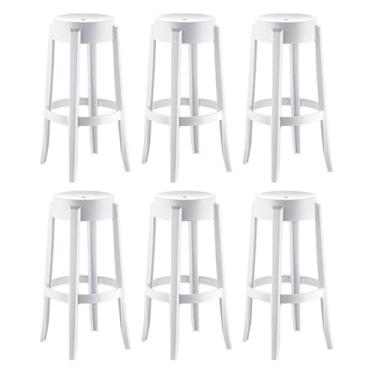 Imagem de Conjunto com 6 Banquetasde Plástico Shine Branco